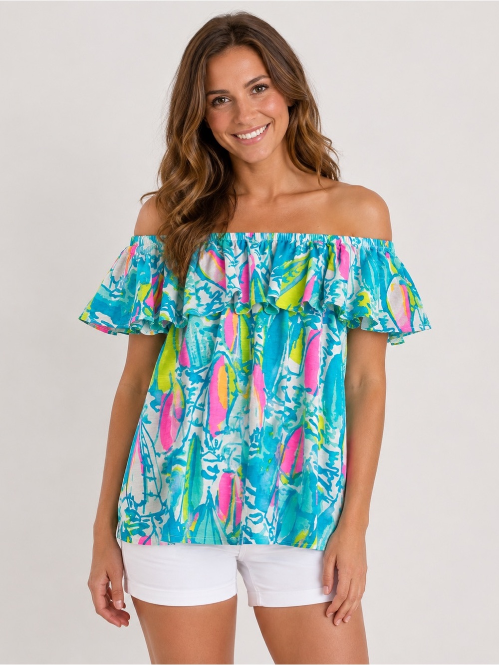 Lilly Pulitzer Off-the-Shoulder Ruffle Top